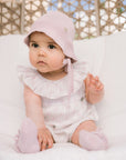 Baby Frill-Trim Pram-Print Romper