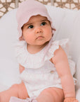 Baby Frill-Trim Pram-Print Romper