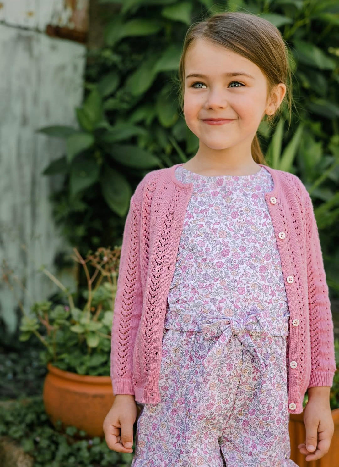 Lacy knit jacket for girls