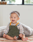 GREEN OVERALL DRESS FOR BABIES