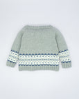 Grey Jacquard Cardigan with Blue details