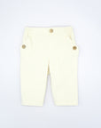 White Cotton Trousers with Elastic waist Band