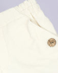 White Cotton Trousers with Elastic waist Band