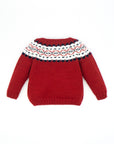 Red Jacquard Sweater with White & Black details