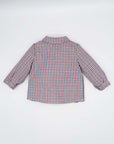 Red and Blue Checked V-Neck Shirt