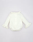 White Body with Ruffle collar and Sleeves