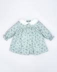 Blue Liberty Dress with white Claudine Collar
