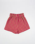 Fuchsia Shorts with pied-de-poule Pattern