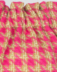 Fuchsia Shorts with pied-de-poule Pattern
