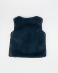 Dark Blue Faux-Fur Sleeveless Gilet