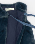 Dark Blue Faux-Fur Sleeveless Gilet