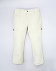 White Cotton Cargo Trousers