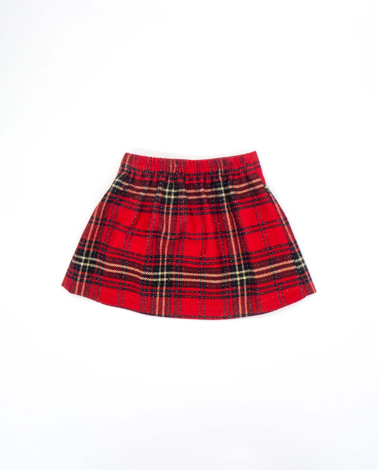 Red Plaid Short Skirt with Pleats – MIBONBóN