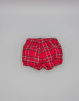 Red bermuda shorts with structured fabric