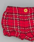 Red bermuda shorts with structured fabric