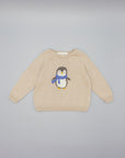 BEIGE SWEATER WITH PENGUIN