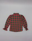 SHIRT GREEN PLAID WITH RUFFLE