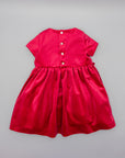 RED VELVET DRESS WITH BOWS