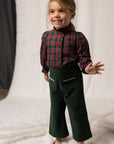 SHIRT GREEN PLAID WITH RUFFLE