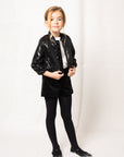 Black bomber jacket for girls