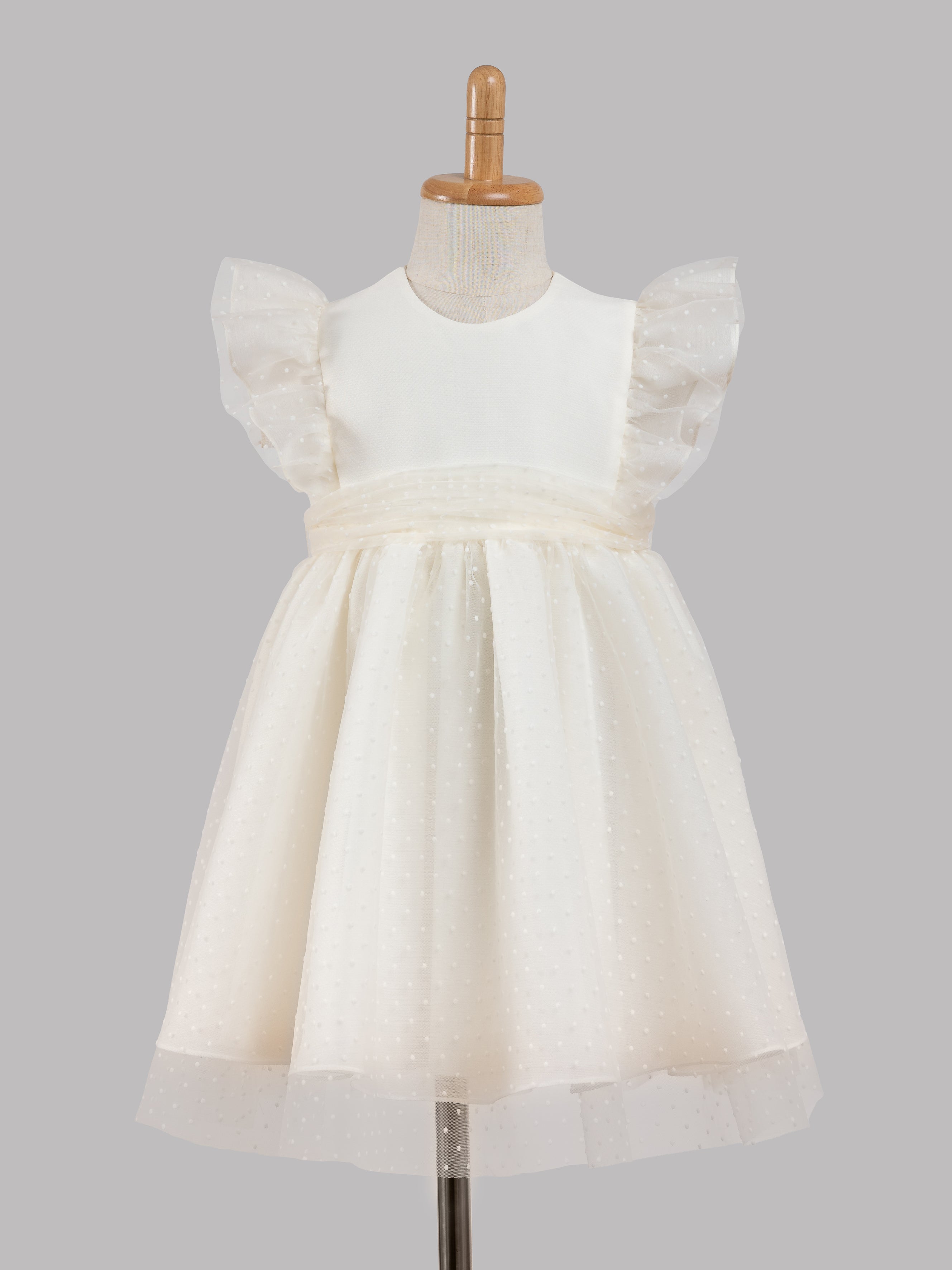 Cream Tulle Dress for Special Occasions with tulle belt – MIBONBóN