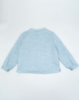 Light Blue Linen Shirt With Wooden Buttons