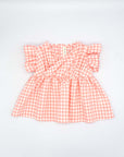 Pink Coral Gingham Blouse