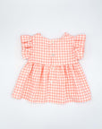 Pink Coral Gingham Blouse