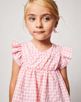 Pink Coral Gingham Blouse