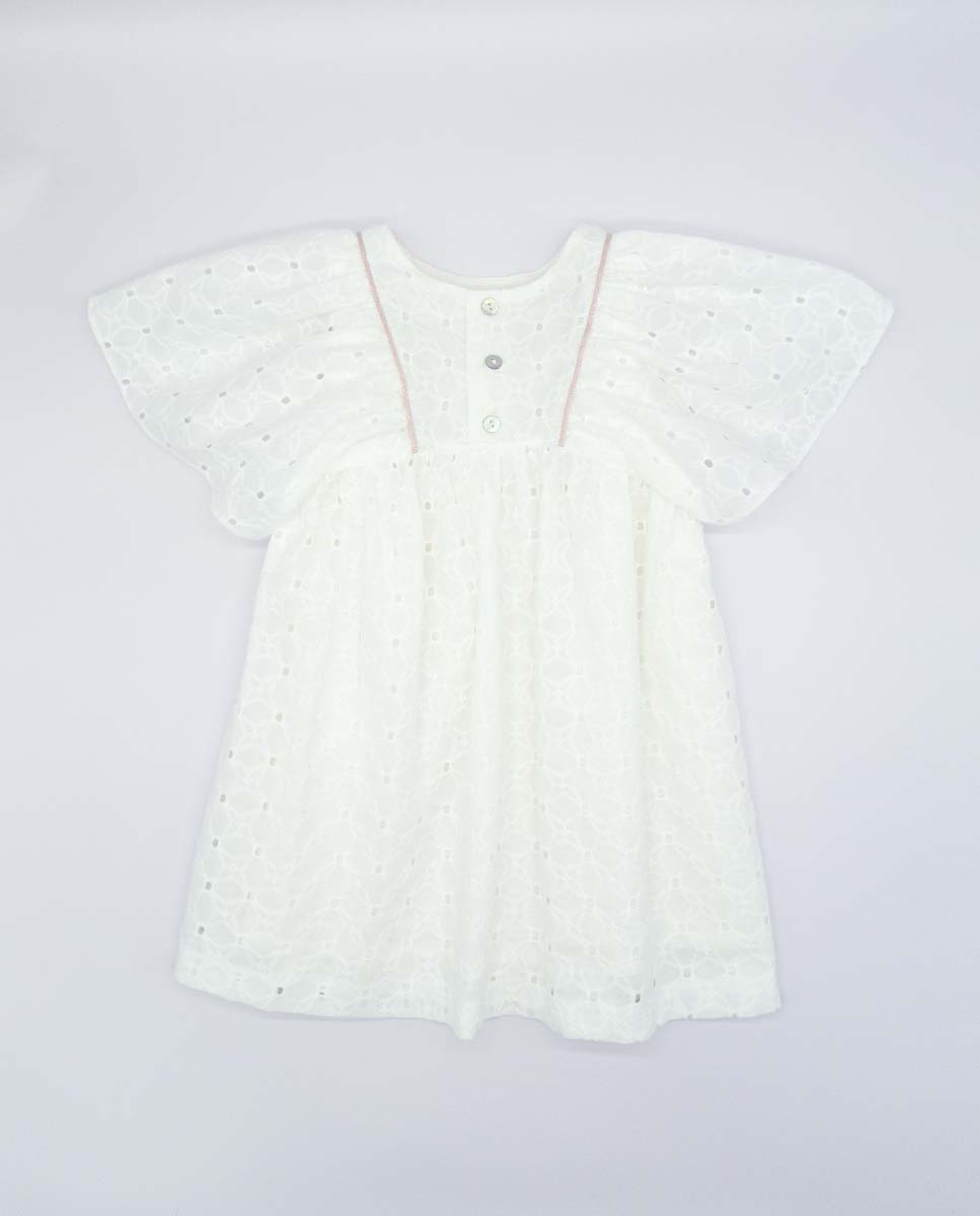 Gold Dress with Embroidery Ruffles