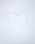 White poplin blouse with embroidered trim
