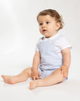 Blue gingham overalls