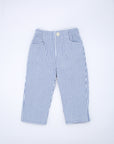 Blue striped trousers