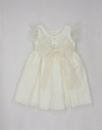 Short golden glitter tulle dress for girls