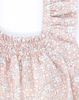 Apricot floral print blouse