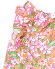 Ocher pink flower blouse