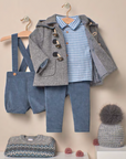 Blue Shorts for Baby boys with suspenders.