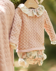 Light pink and green Floral Cotton Blouse
