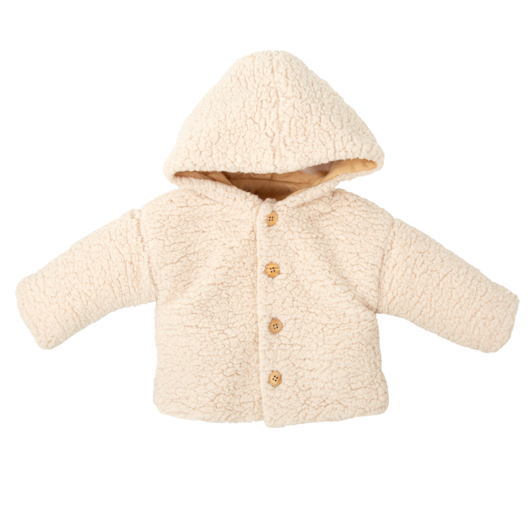 Baby Hooded Coat with curly fur