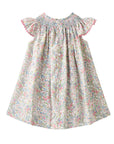 Smocked floral dress with Flutter sleeves
