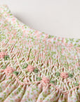 Liberty-inspired floral print in soft pastels smocked dress