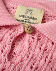 Pink knit polo sweater for girls