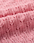 Pink knit polo sweater for girls