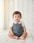 Baby Girls Striped Bow Romper