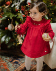 Velveteen Festive Red Baby Girl DRESS