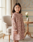 Pink Floral dress with long sleeves
