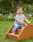 Baby Boy in Striped Star Tee - Outdoor Play Area