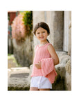 Knit top for girls in salmon colour