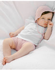Melange textured short knit pants