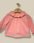Girls' Pink Ruffle Collar Blouse